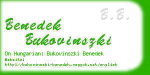 benedek bukovinszki business card